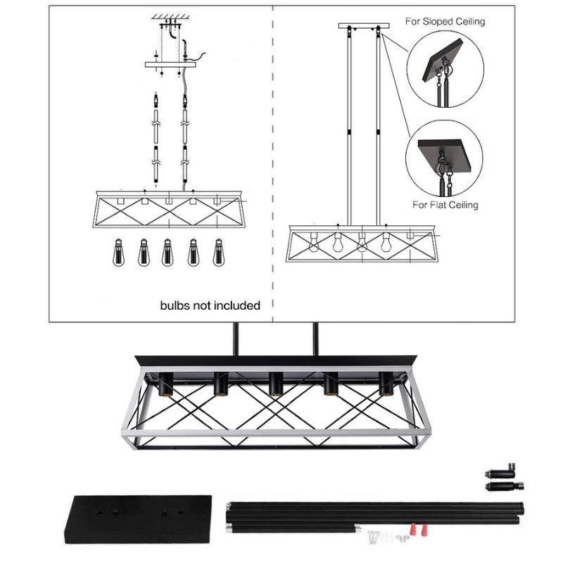 Modern Farmhouse 5-Lights Pendant Lights - 32"