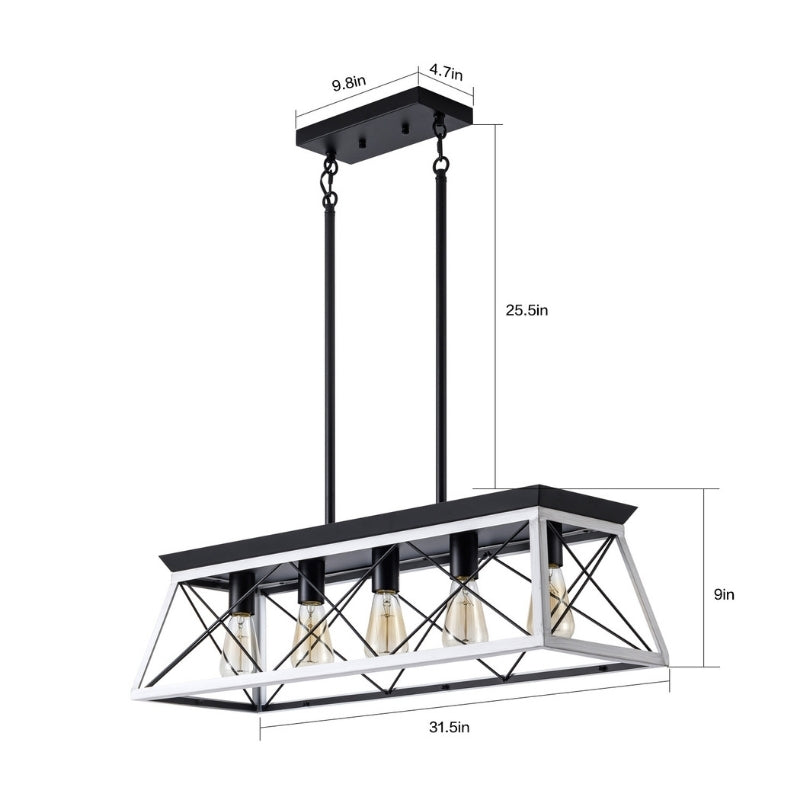Modern Farmhouse 5-Lights Pendant Lights - 32"