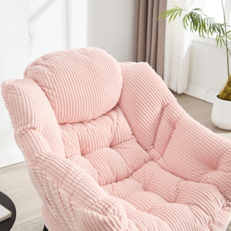Modern Plush Accent Chair & Ottoman