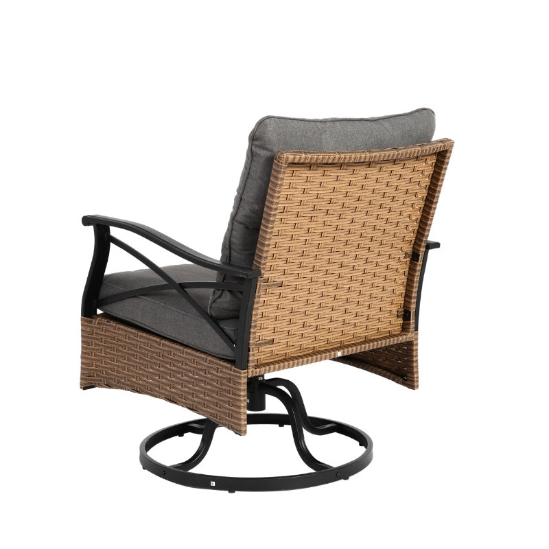 Modernein 3-Piece Patio Swivel Rocker Chair Set