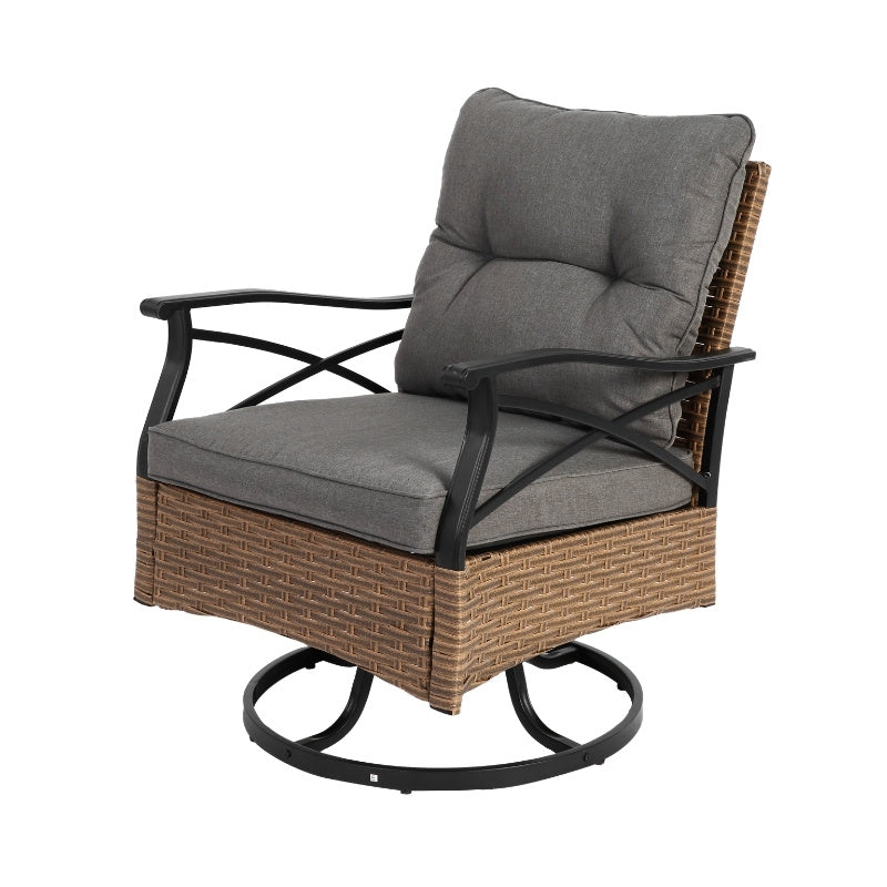 Modernein 3-Piece Patio Swivel Rocker Chair Set