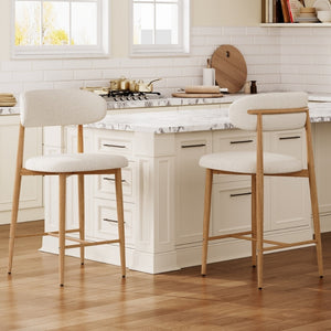 Beige Seat +Wood-Grain Leg