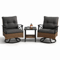 Modernein 3-Piece Patio Swivel Rocker Chair Set