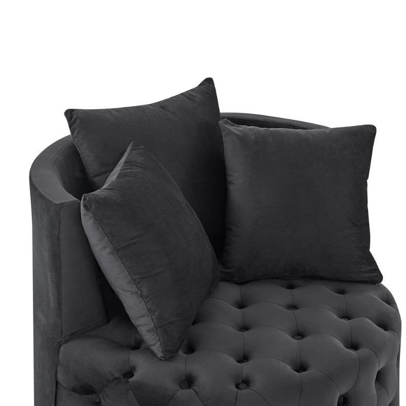 Noir Haven Tufted Swivel Chair