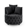 Noir Haven Tufted Swivel Chair