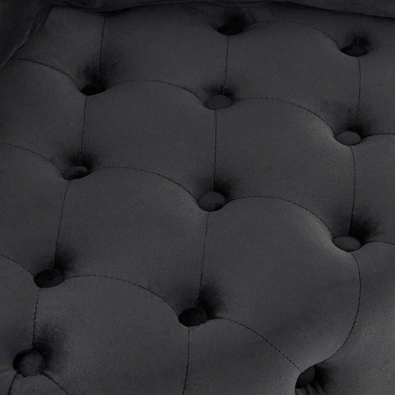Noir Haven Tufted Swivel Chair