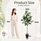 5-Foot Artificial Camellia Tree with Lifelike Blooms - product image 3