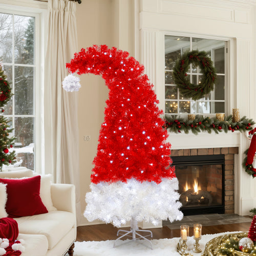 Whimsical Santa Hat Artificial Christmas Tree with LED Lights - product image 3
