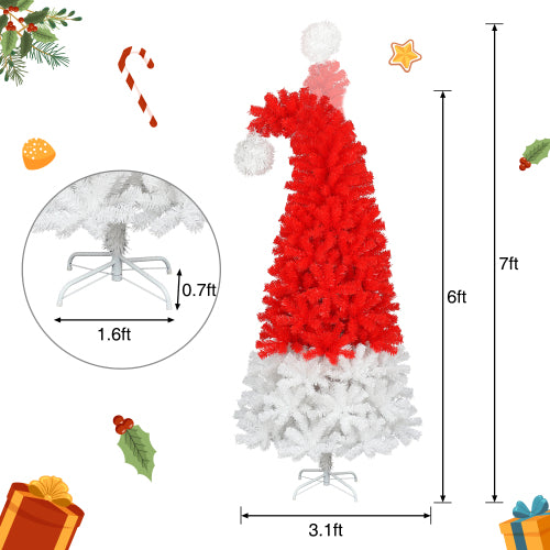 Whimsical Santa Hat Artificial Christmas Tree with LED Lights - product image 7