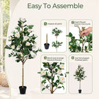 5-Foot Artificial Camellia Tree with Lifelike Blooms - product image 4