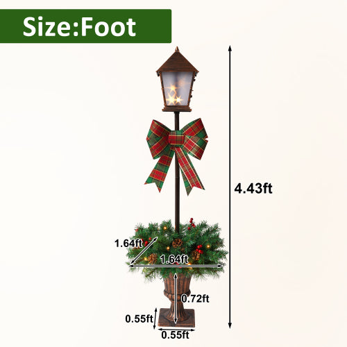 Pre-Lit Christmas Lamp Post Urn Decorations - Set of 2 - product image 7