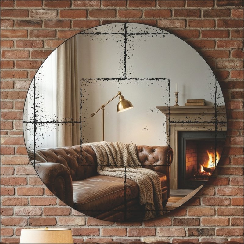 36“x36" Round Wall-Mounted Mirror