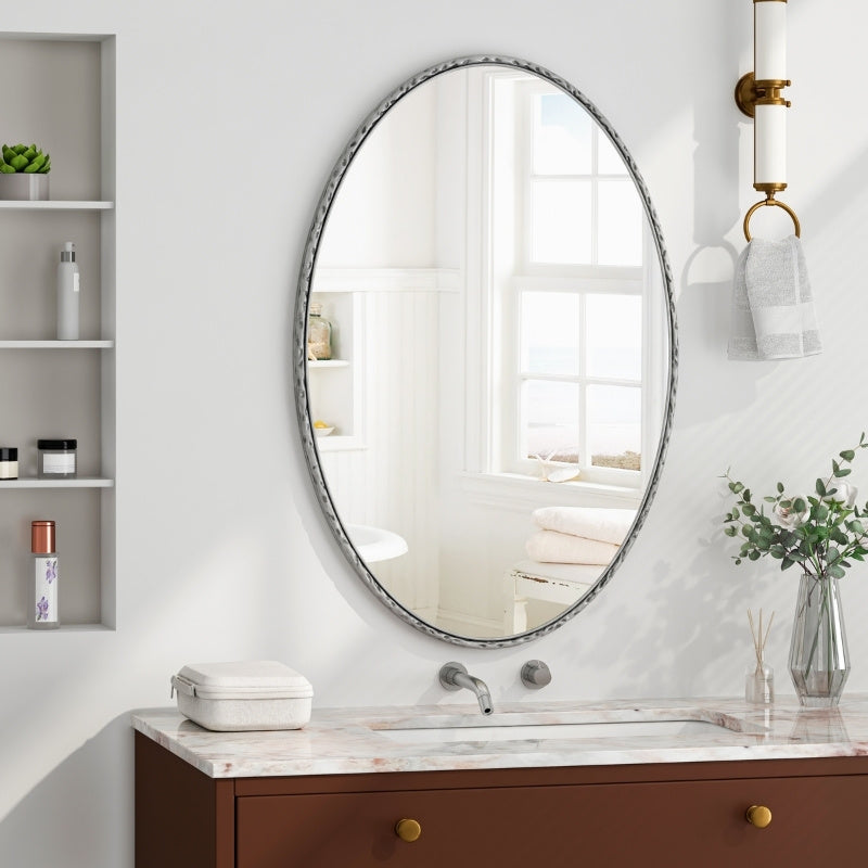 Iron Art Oval Retro Mirror