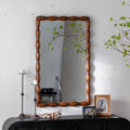 Mid-Century Modern Swirl Wood Frame Mirror