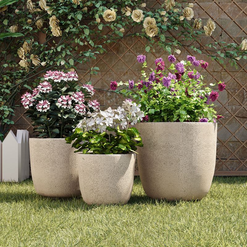 3-Piece Matte MGO Stackable Planter Set - image 1