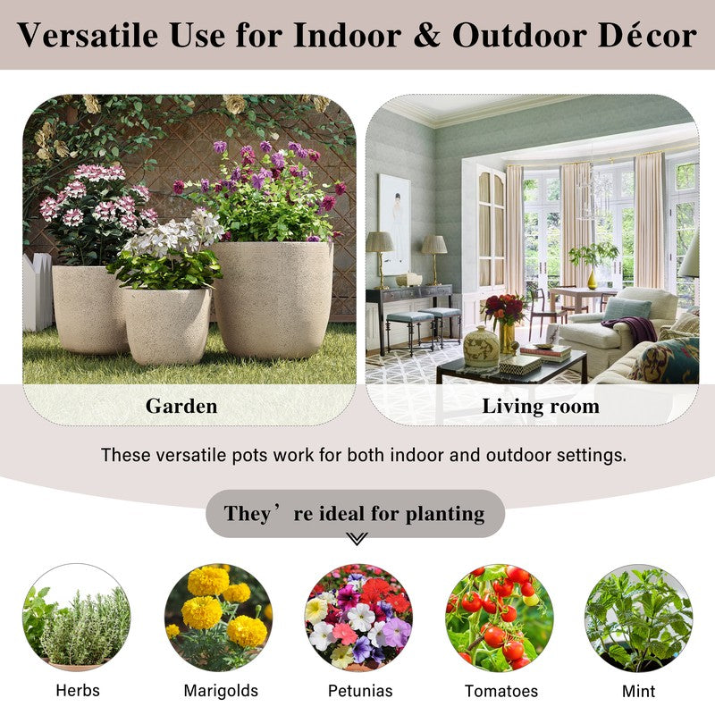 3-Piece Matte MGO Stackable Planter Set - image 8