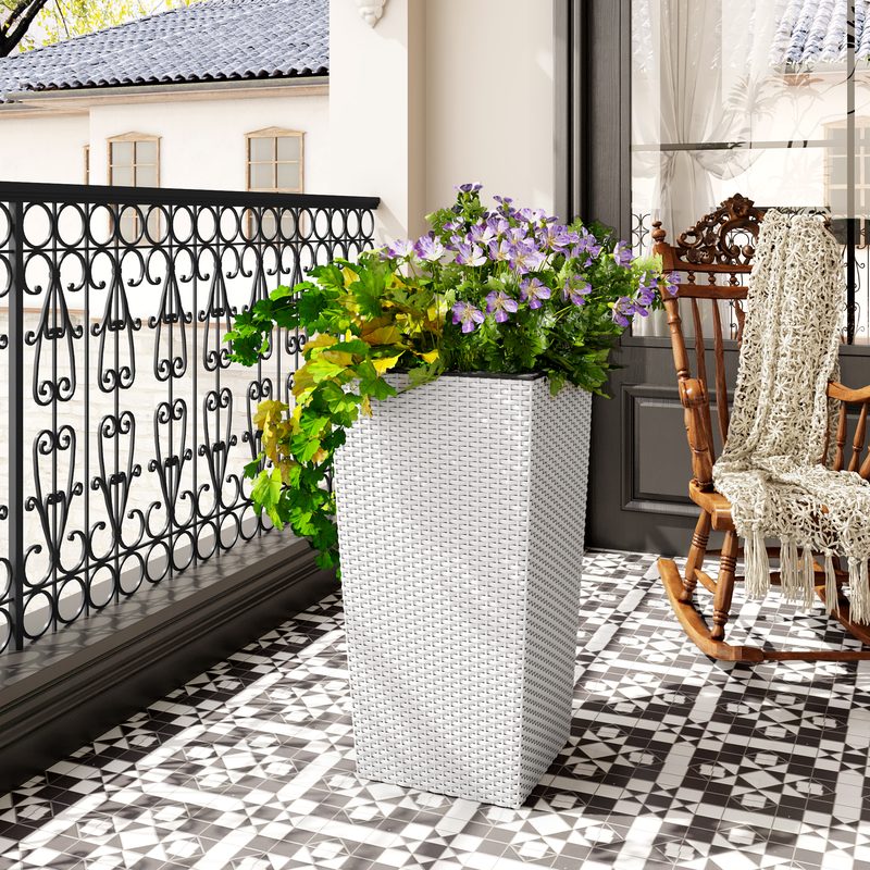 30-Inch Self-Watering Tall Planter - White - image 1