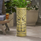 Antique Green Face Urn Planter - image 1