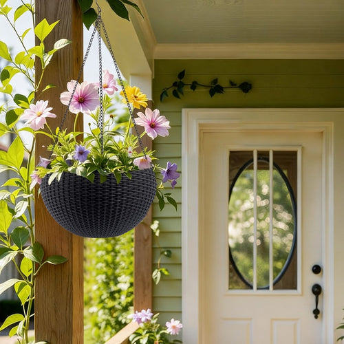 2-Pack 13.4-Inch Self-Watering Hanging Planters - image 2