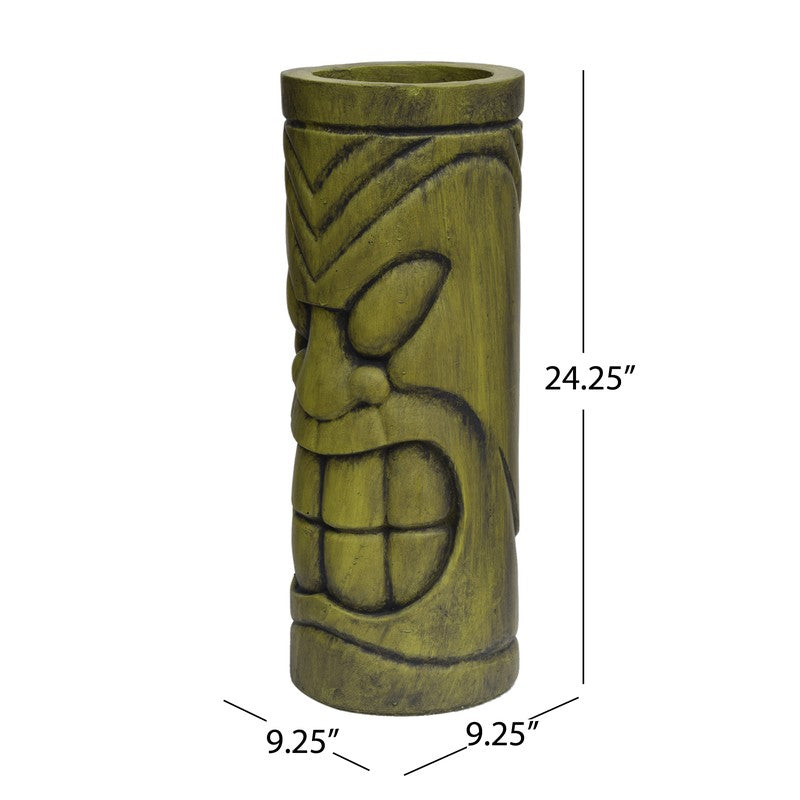 Antique Green Face Urn Planter - image 5