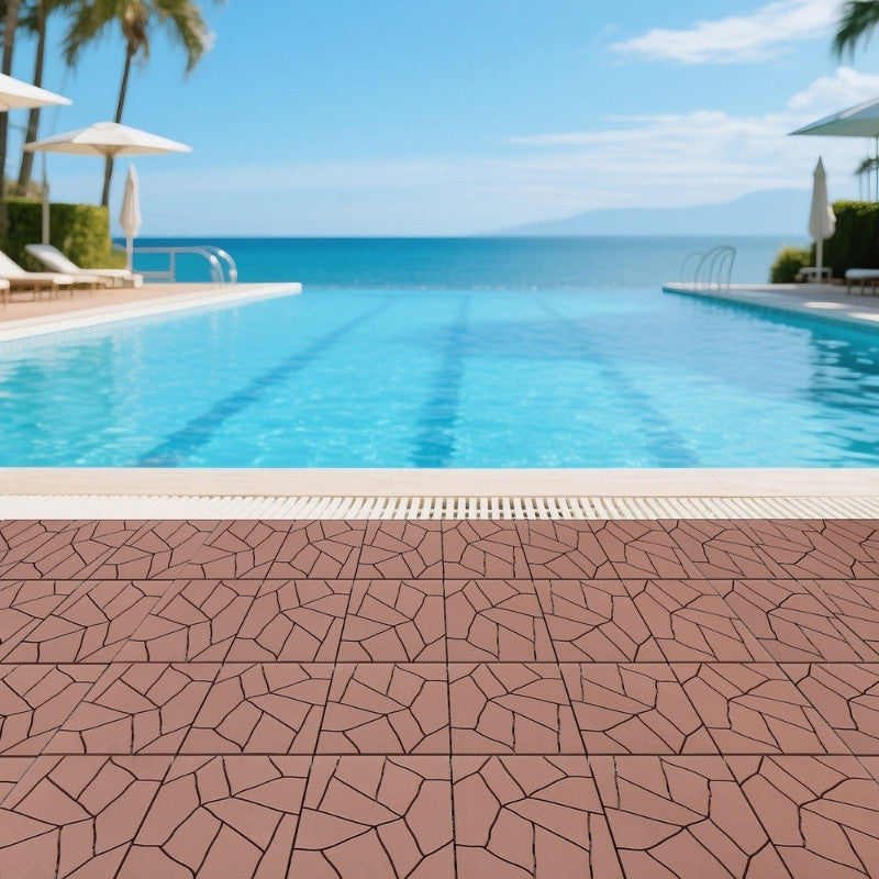 44 Pcs Premium Interlocking Stone Style Tiles (11.8" x 11.8" x 0.8") - Brown