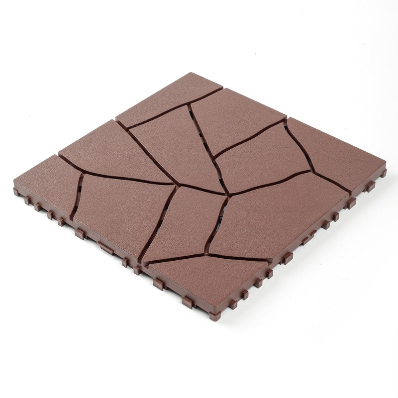 44 Pcs Premium Interlocking Stone Style Tiles (11.8" x 11.8" x 0.8") - Brown