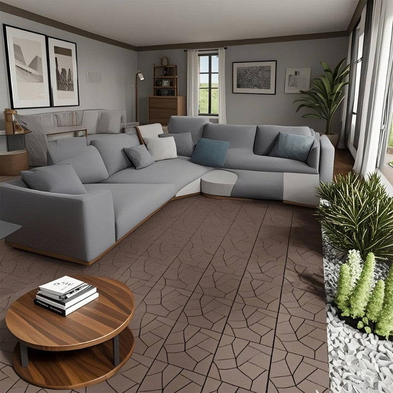 44 Pcs Premium Interlocking Stone Style Tiles (11.8" x 11.8" x 0.8") - Brown