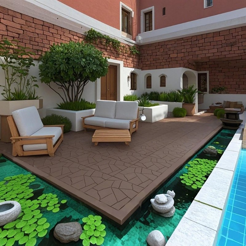 44 Pcs Premium Interlocking Stone Style Tiles (11.8" x 11.8" x 0.8") - Brown